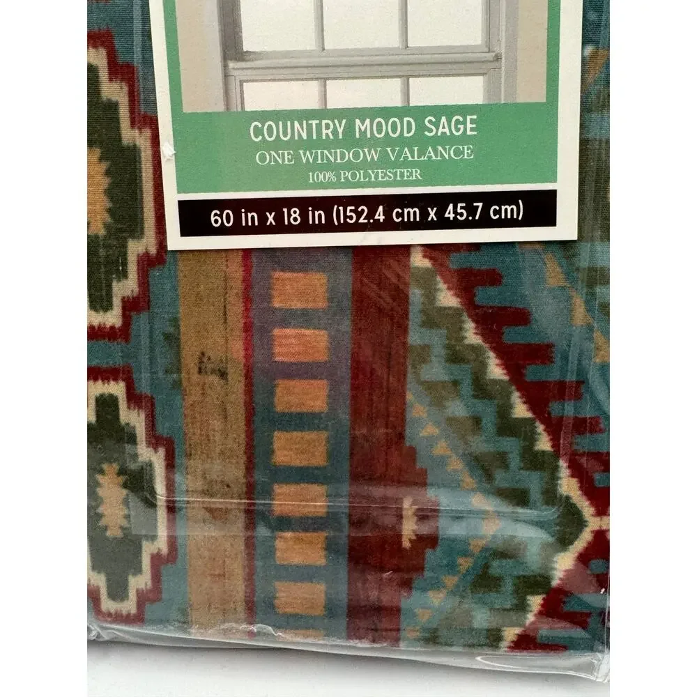 Laural Home Country Mood Sage Window Valance 100 % Polyester Size 60 X 18 Inch